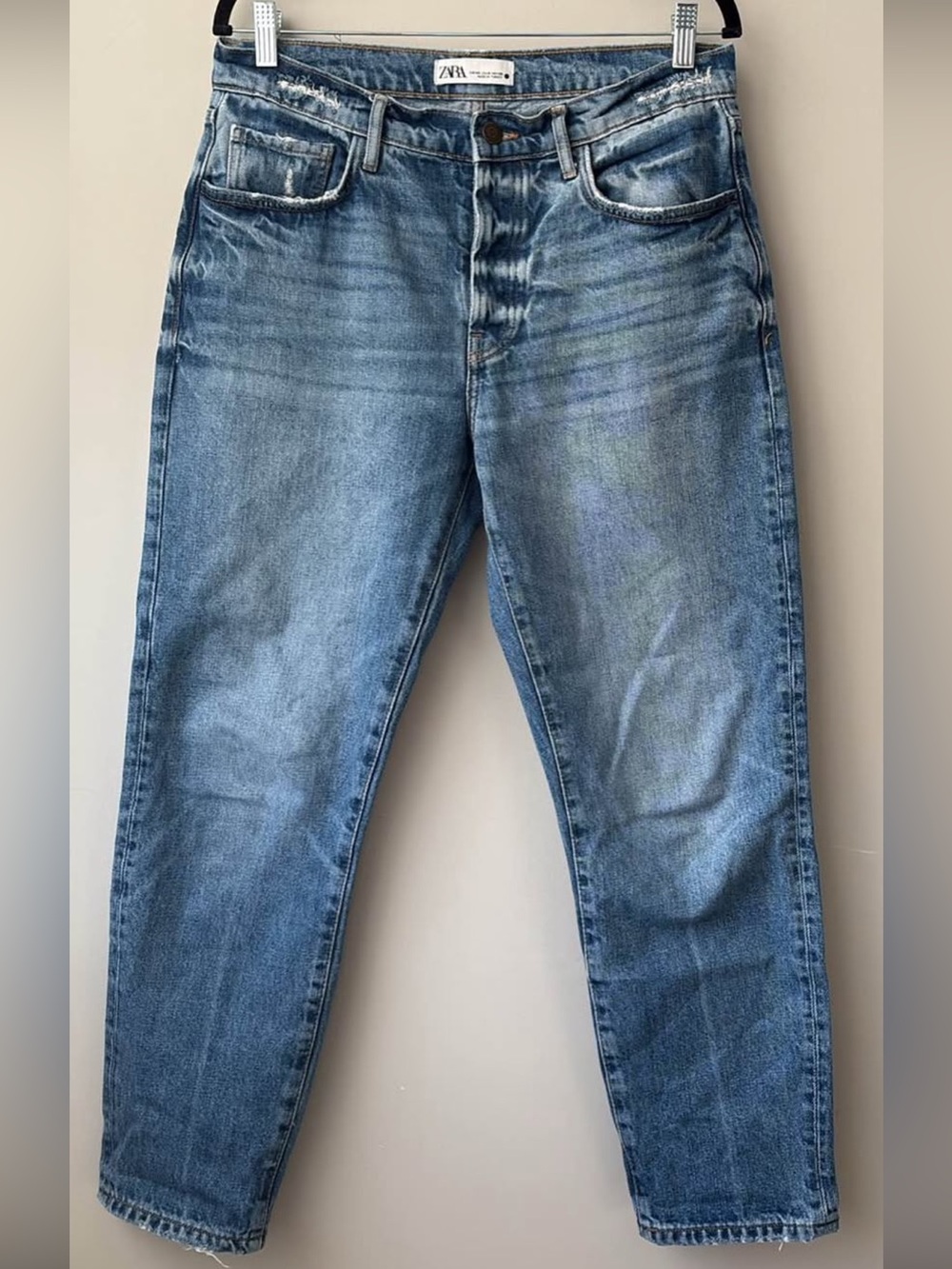 Zara High Rise Button Fly Jeans 8